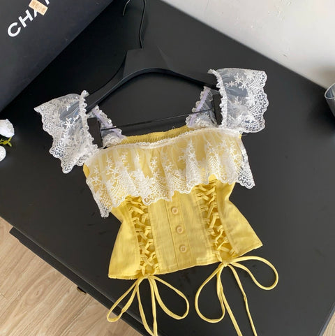 Sweetie Lace Patchwork Top
