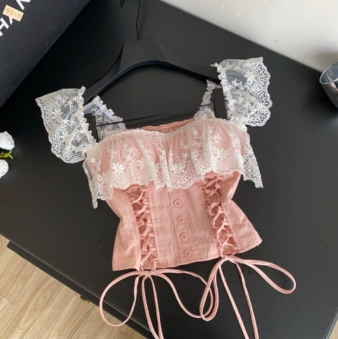 Sweetie Lace Patchwork Top
