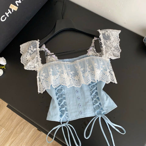 Sweetie Lace Patchwork Top