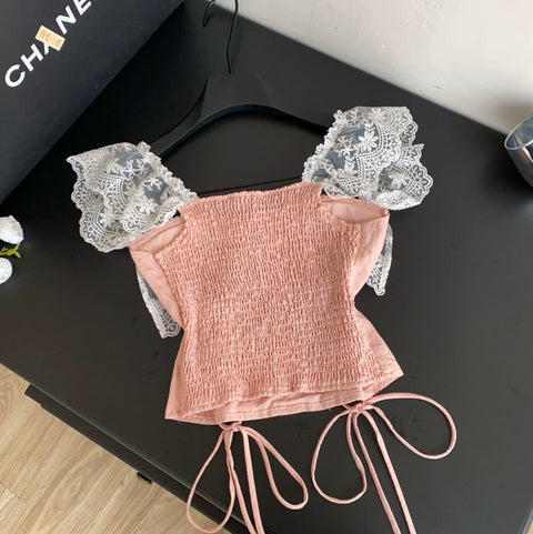 Sweetie Lace Patchwork Top
