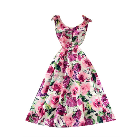 High-end Floral Print A-line Dress
