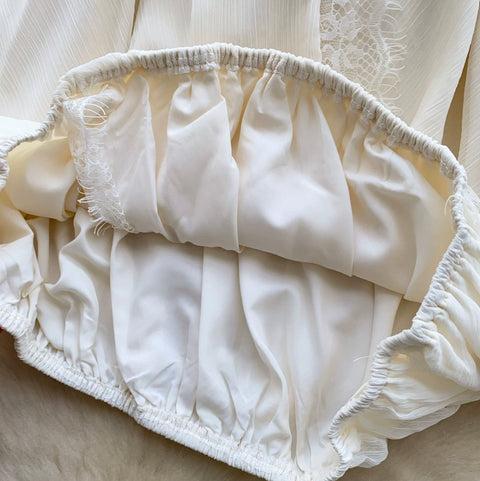 French Style Chiffon Top with Ribbon