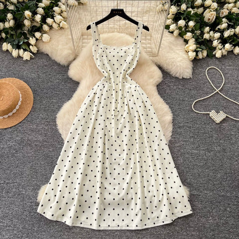 Black & White Polka Dot Slip Dress
