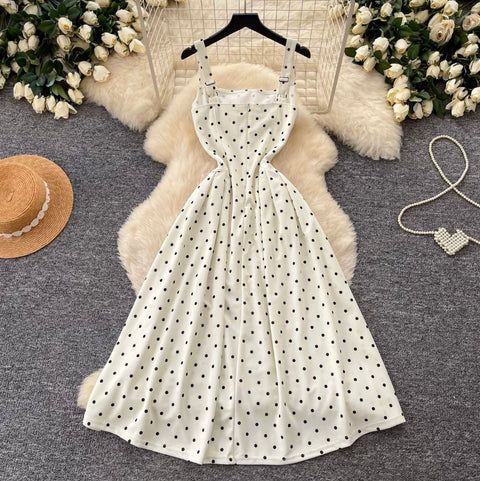 Black & White Polka Dot Slip Dress
