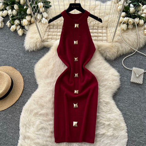 Sexy Slim-fit Knit Halter Dress