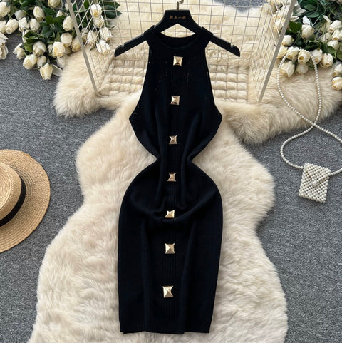 Sexy Slim-fit Knit Halter Dress