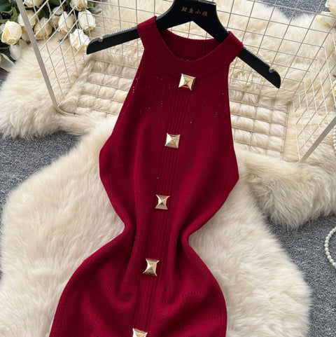 Sexy Slim-fit Knit Halter Dress