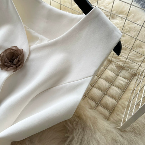 Elegant Vest & Pleated Skirt 2Pcs