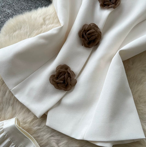 Elegant Vest & Pleated Skirt 2Pcs