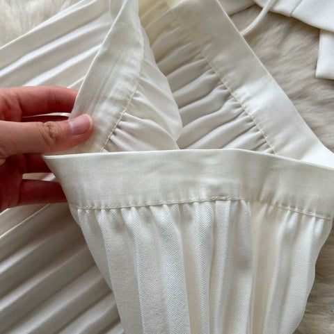 Elegant Vest & Pleated Skirt 2Pcs