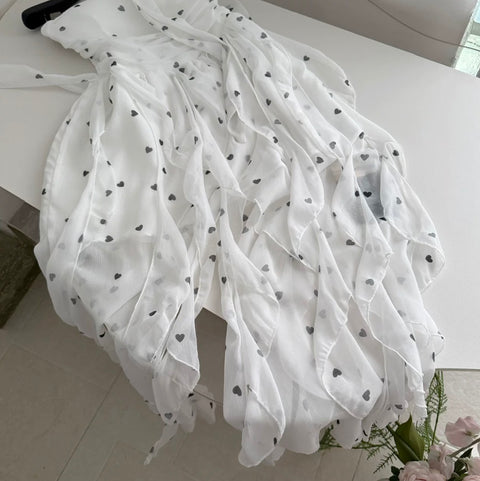 Polka Dort Bustier Dress with Ribbon