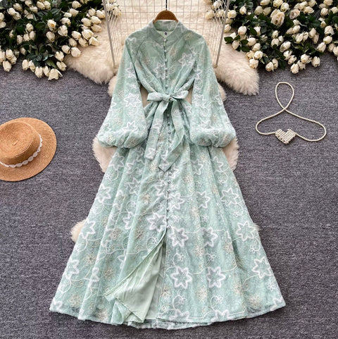 Sweetie A-line Embroidered Shirt Dress