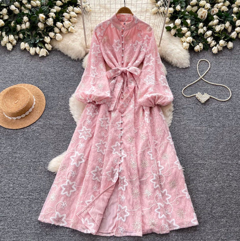 Sweetie A-line Embroidered Shirt Dress