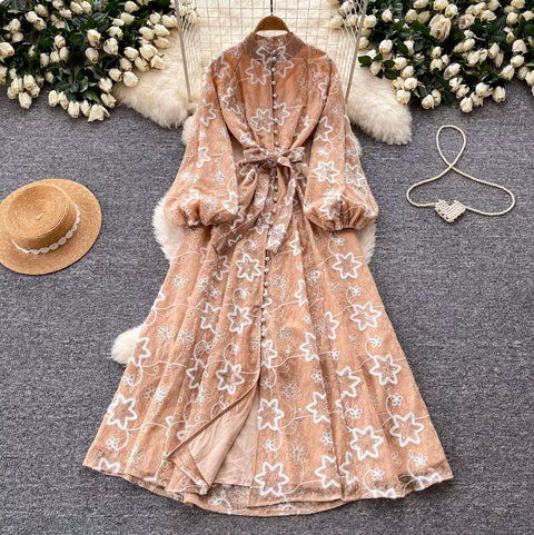 Sweetie A-line Embroidered Shirt Dress
