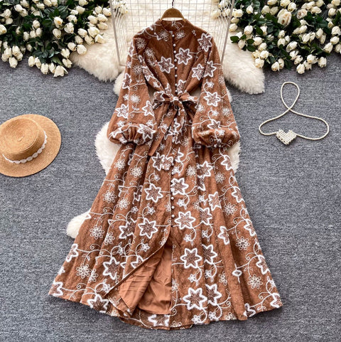 Sweetie A-line Embroidered Shirt Dress