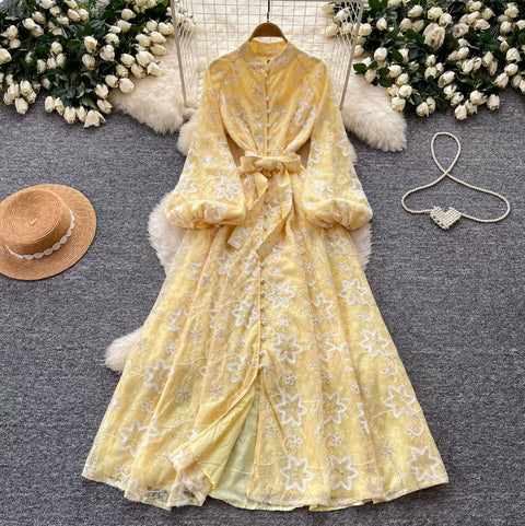 Sweetie A-line Embroidered Shirt Dress