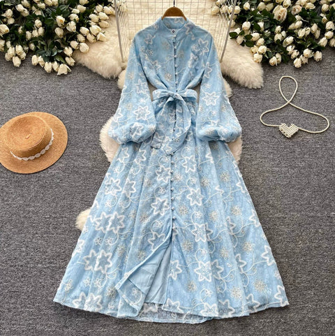 Sweetie A-line Embroidered Shirt Dress