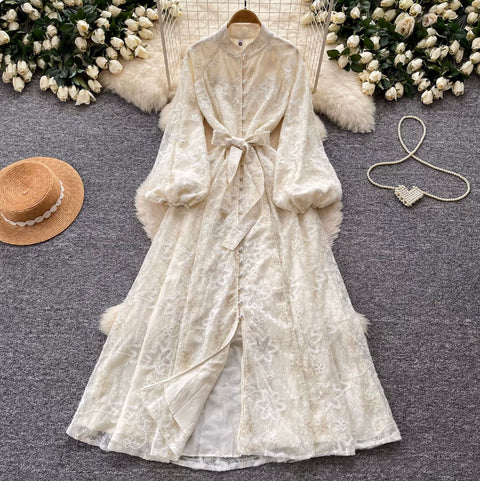 Sweetie A-line Embroidered Shirt Dress