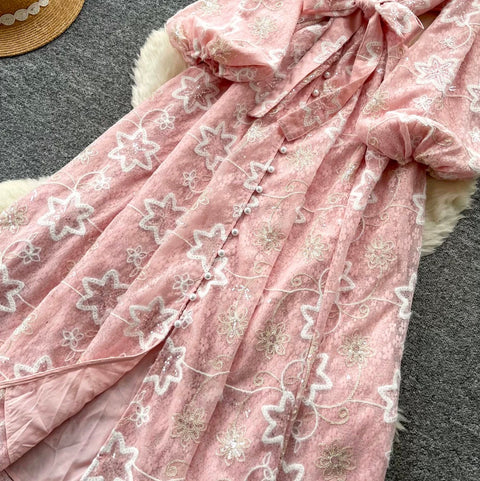 Sweetie A-line Embroidered Shirt Dress
