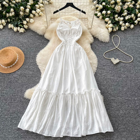 Fairy White Backless Slip Dress