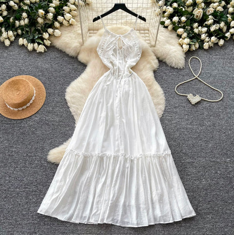 Fairy White Backless Slip Dress