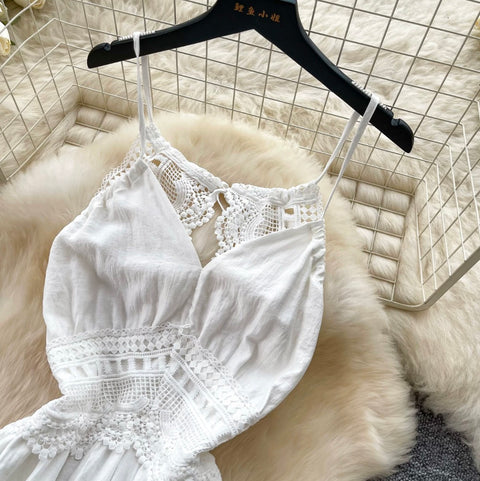Fairy White Backless Slip Dress