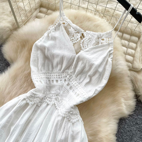 Fairy White Backless Slip Dress