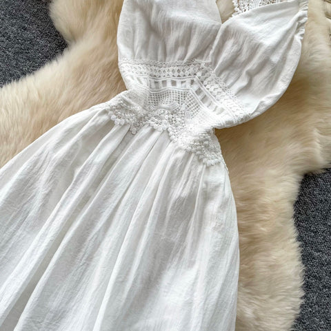 Fairy White Backless Slip Dress