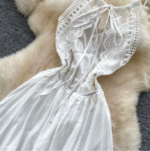 Fairy White Backless Slip Dress