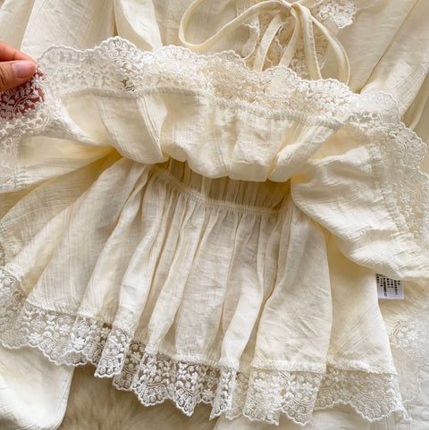 V-neck Lace Patchwork Top