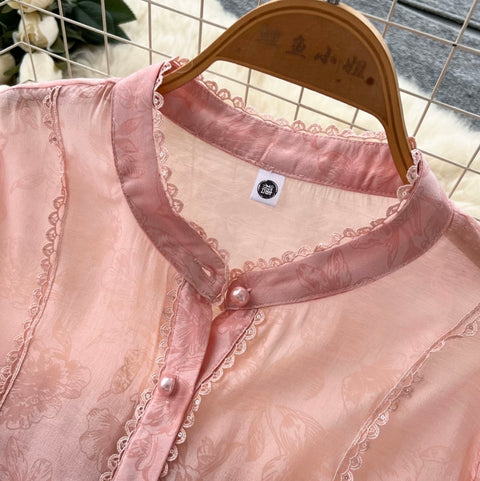 Shirt & Wide-leg Trousers Casual 2Pcs