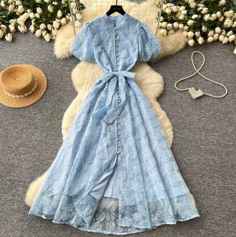 Korean Style Sequined Lace Dress