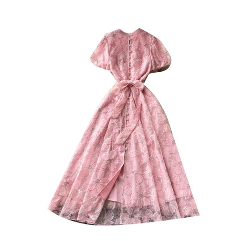 Korean Style Sequined Lace Dress