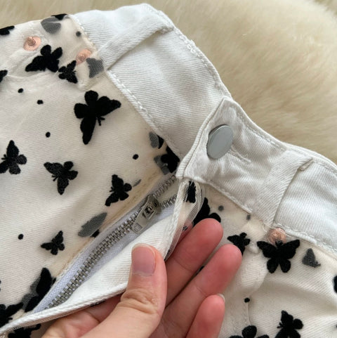 Niche Butterfly Mesh Wrapped Shorts