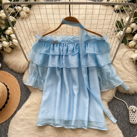Sweetie Off-shoulder Top with Ribbon