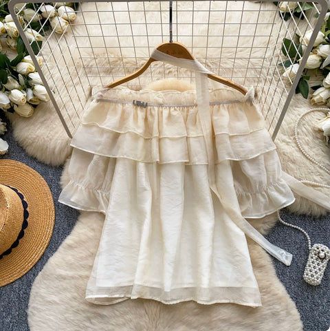 Sweetie Off-shoulder Top with Ribbon