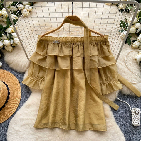 Sweetie Off-shoulder Top with Ribbon