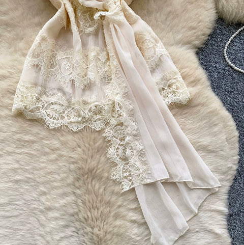 Lace Trim Thin Mesh Vest