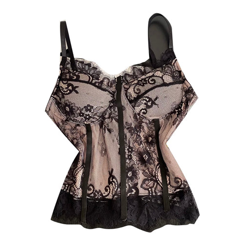 Sexy Embroidered Lace Fishbone Camisole
