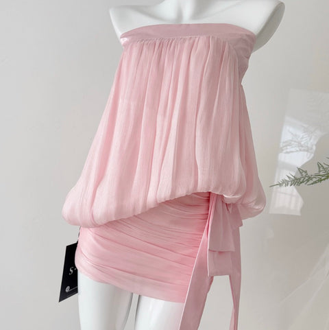 Off-shoulder Top & Skirt Ruffled 2Pcs