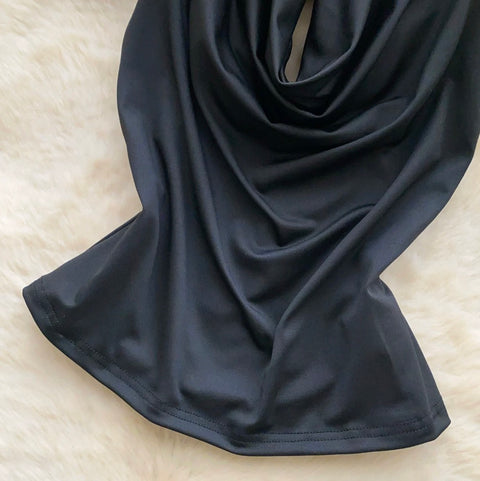 Sexy Halter Black Draped Camisole