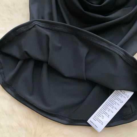 Sexy Halter Black Draped Camisole
