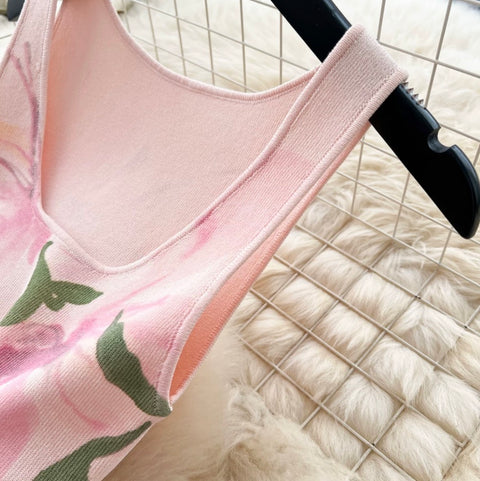 Floral Print Hip-wrapping Dress
