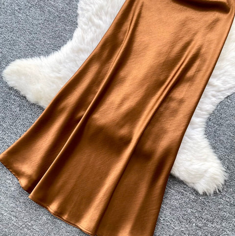 Premium Satin Lace-up Dress