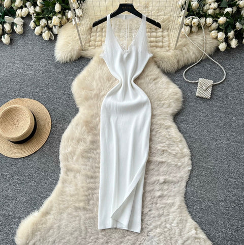 Simple Design Lace Patchwork Dress
