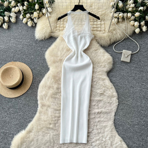 Simple Design Lace Patchwork Dress