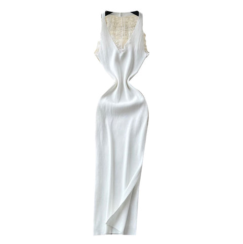 Simple Design Lace Patchwork Dress