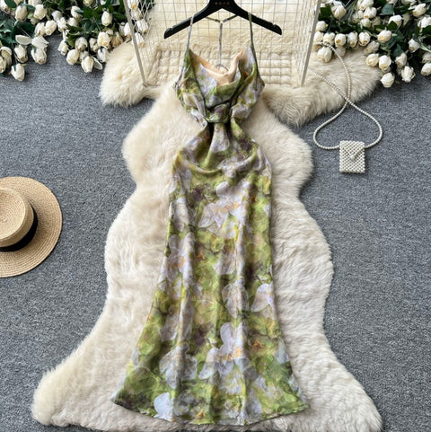 French Style Floral Print Dress