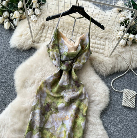 French Style Floral Print Dress