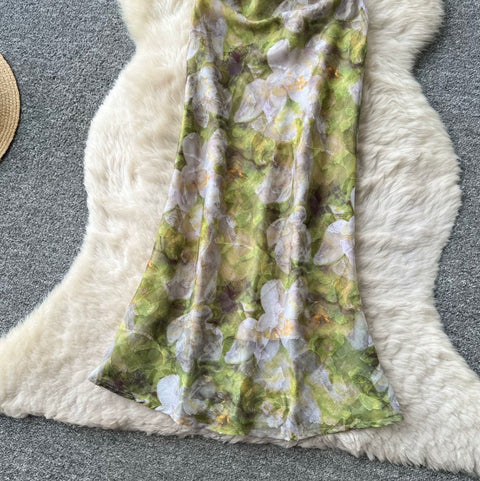 French Style Floral Print Dress